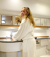 Spacious bathroom on yacht